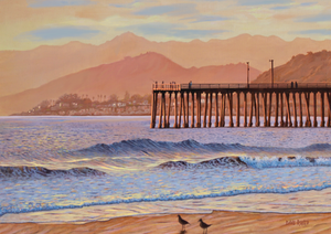 The Old Pismo Pier. Oil on canvas. Reproduction on canvas