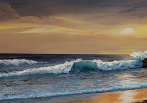 Moonstone Beach. Digital painting. Reproduction on canvas. 16x20