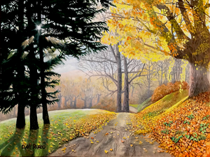 Fall Trees Landscape 16x20 Canvas Panel Acrylic Painting 